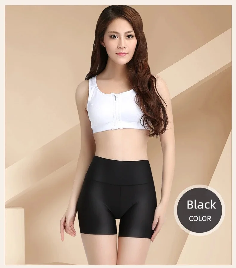 Women's underwear, anti-glare safety pants, high-waisted, belt-cinching, seamless three-thirds pants, leggings, hair briefs