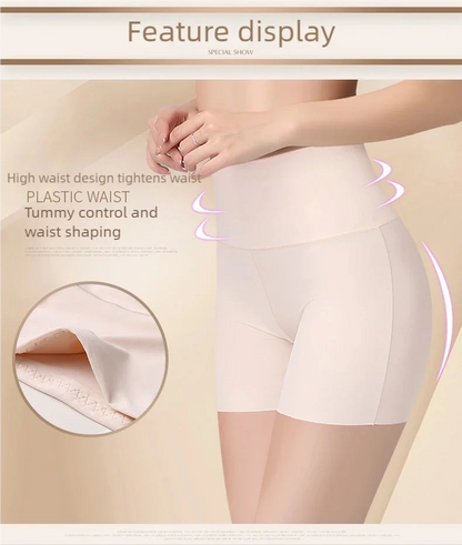 Women's underwear, anti-glare safety pants, high-waisted, belt-cinching, seamless three-thirds pants, leggings, hair briefs